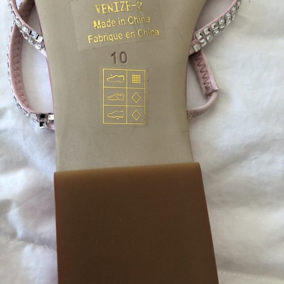 Jeffrey Campbell Vineze-2 SZ 10 Slide Flat Sandal in Pink Satin~ Sparkles. - Picture 5 of 9